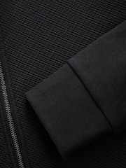 Noir - Quarter Zip Textured Funnel Sweatshirt - Image 8 de 10