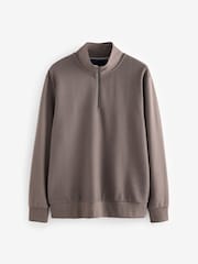 Neutral Quarter Zip Textured Funnel Sweatshirt - Image 5 of 7