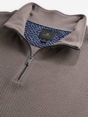 Neutral Quarter Zip Textured Funnel Sweatshirt - Image 6 of 7