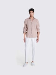 MOSS Light Pink Tailored Fit 100% Linen Shirt - Image 2 of 6