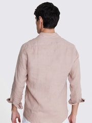 MOSS Light Pink Tailored Fit 100% Linen Shirt - Image 3 of 6