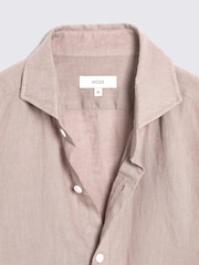 MOSS Light Pink Tailored Fit 100% Linen Shirt - Image 6 of 6