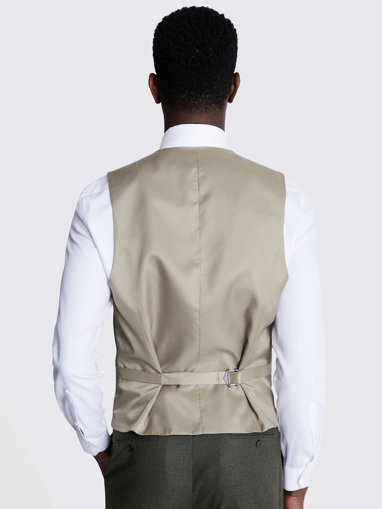 MOSS Green Tailored Fit Army Performance Waistcoat - Image 2 of 3