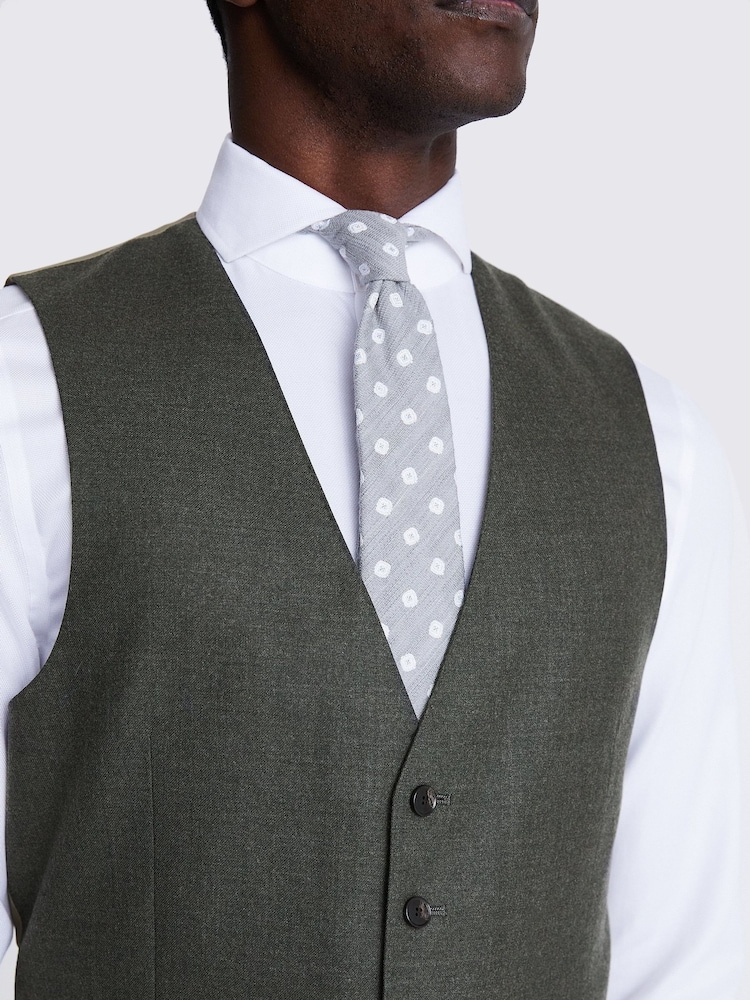 MOSS Green Tailored Fit Army Performance Waistcoat - Image 3 of 3