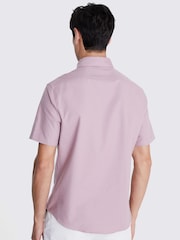 MOSS Dusty Pink Short Sleeve Washed Oxford 100% Cotton Shirt - Image 3 of 4