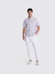 MOSS Natural Short Sleeve Washed Oxford 100% Cotton Shirt - Image 2 of 4