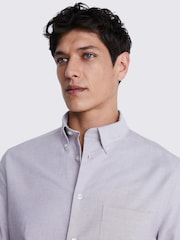 MOSS Natural Short Sleeve Washed Oxford 100% Cotton Shirt - Image 4 of 4