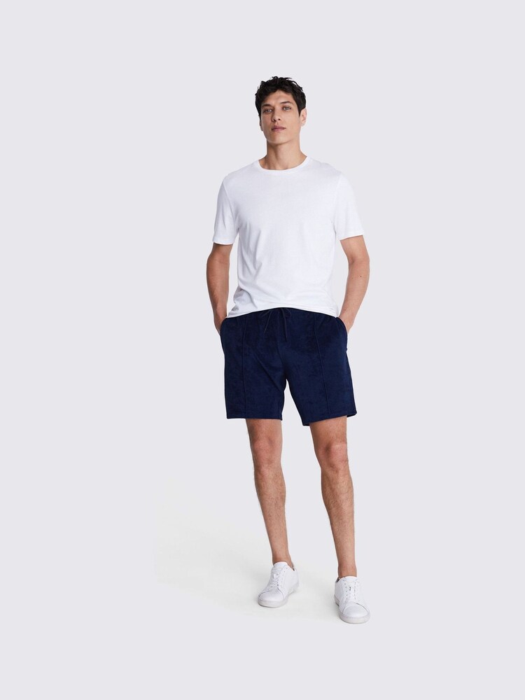 MOSS Blue 100% Cotton Terry Towelling Shorts - Image 2 of 4