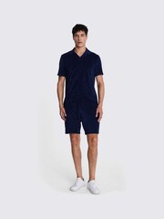 MOSS Blue 100% Cotton Terry Towelling Shorts - Image 4 of 4