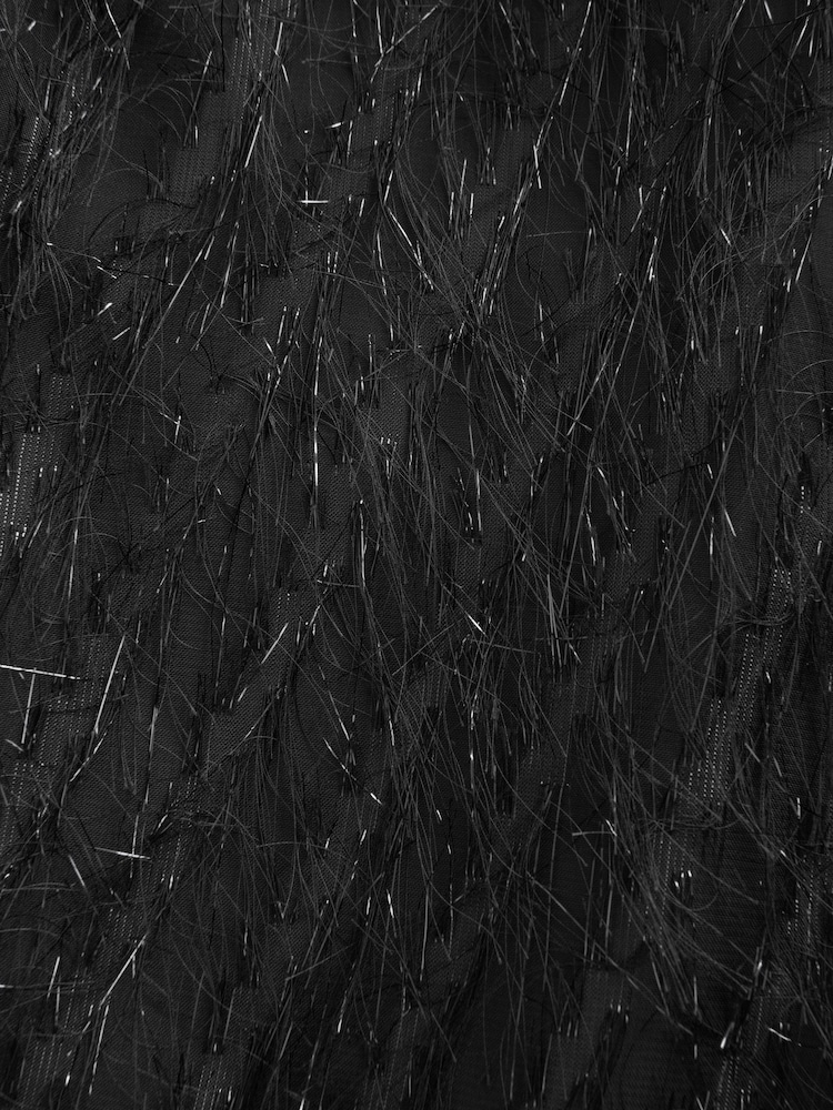 Schwarz - parkle Fringe Kimono Cover-Up - Bild 7 von 7