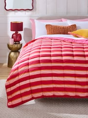 Fuchsia Pink Connie Stripe Reversible Bedspread - Image 1 of 4