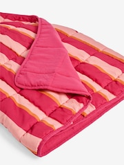 Fuchsia Pink Connie Stripe Reversible Bedspread - Image 4 of 4