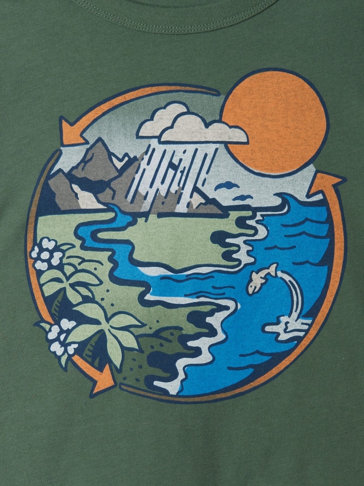 Gap Green Graphic Crew Neck Short Sleeve T-Shirt (4-13yrs) - Image 2 of 2 Gap Green Graphic Crew Neck Short Sleeve T-Shirt (4-13yrs) - Image 2 of 2