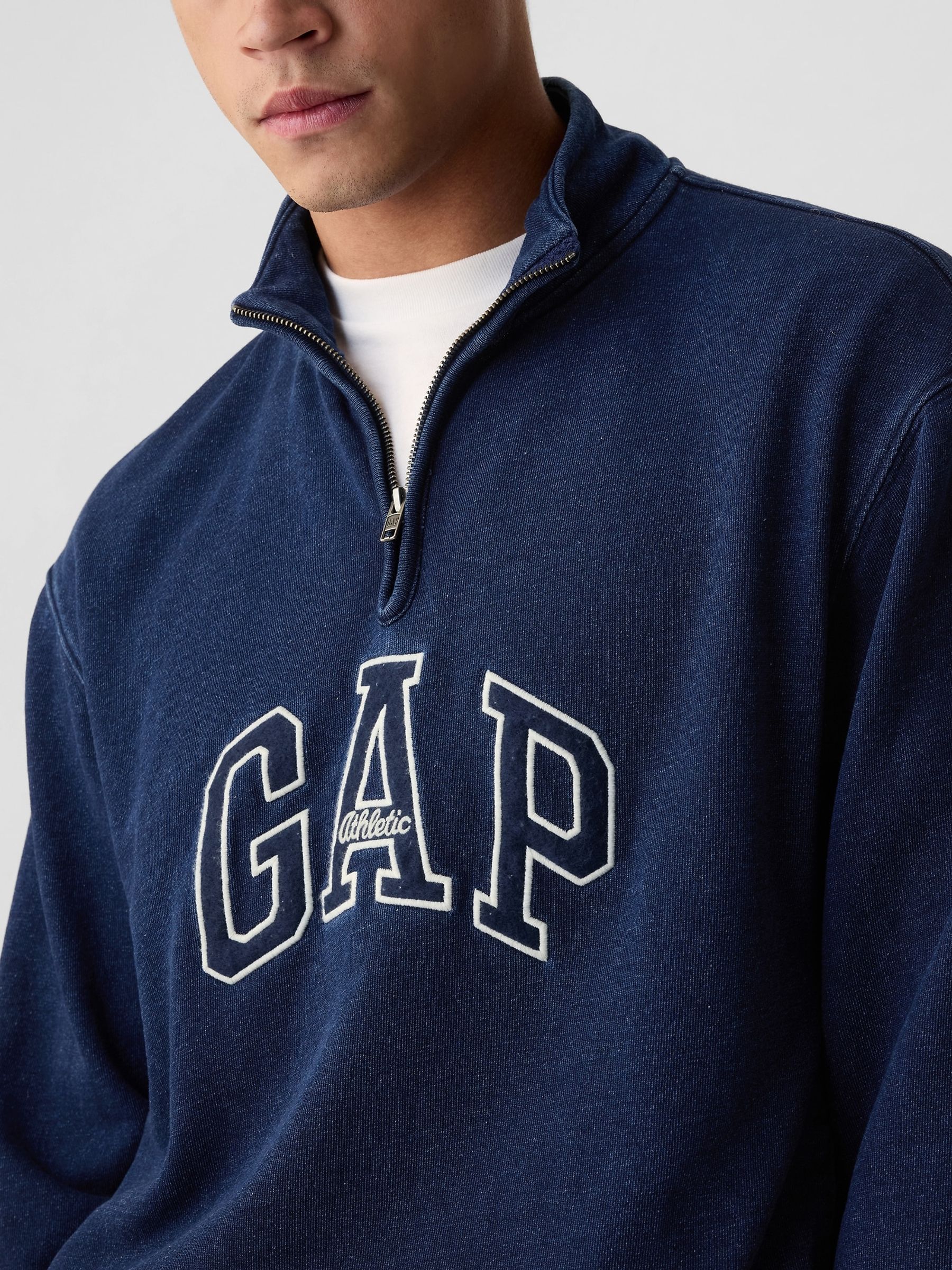 Buy Gap Blue Logo Heavyweight Quarter Zip Sweatshirt from Next Norway