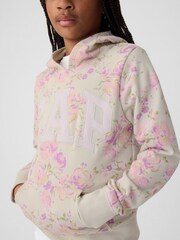 Gap White Floral Logo Overhead Hoodie (4-13yrs) - Image 4 of 5