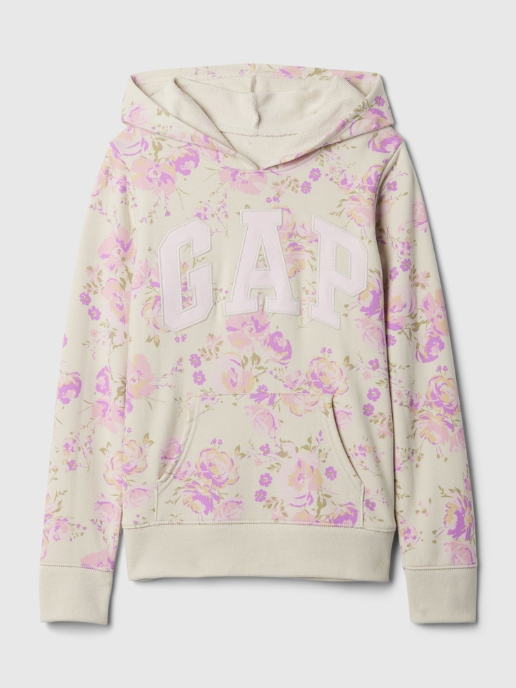 Gap White Floral Logo Overhead Hoodie (4-13yrs) - Image 5 of 5