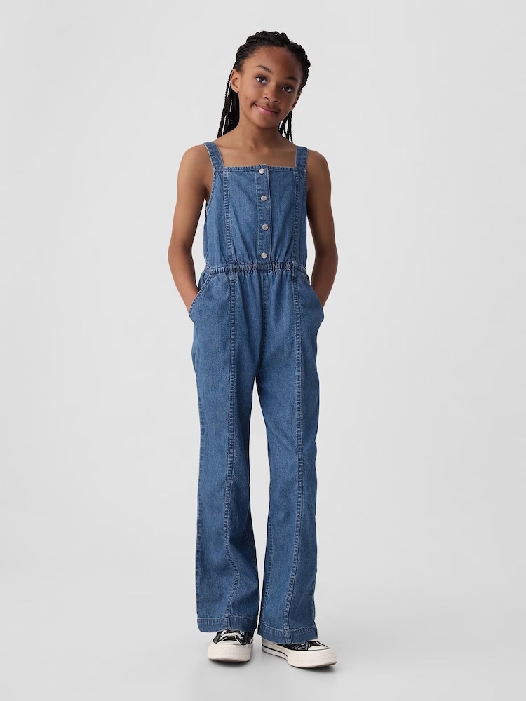 Gap Blue Denim Square Neck Jumpsuit (4-13yrs) - Image 1 of 3