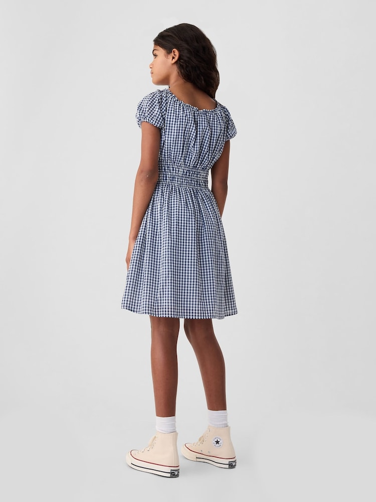 Gap Navy Blue DÔEN Gingham Dress (Kids) - Image 2 of 4