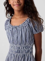 Gap Navy Blue DÔEN Gingham Dress (Kids) - Image 3 of 4