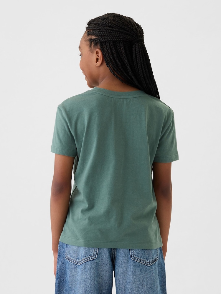 Gap Green Heart Graphic Short Sleeve Crew Neck T-Shirt (4-13yrs) - Image 2 of 4