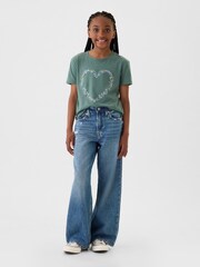 Gap Green Heart Graphic Short Sleeve Crew Neck T-Shirt (4-13yrs) - Image 3 of 4