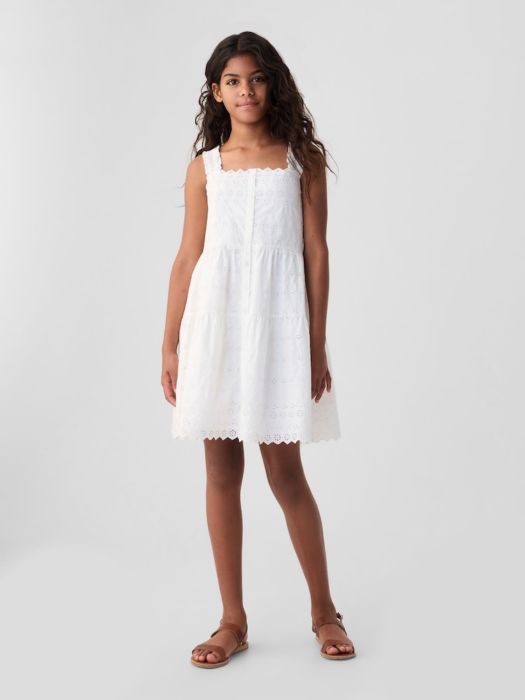 Gap White DÔEN Eyelet Dress (Kids) - Image 1 of 4
