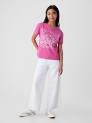 Gap Pink Floral Graphic Short Sleeve Crew Neck T-Shirt (4-13yrs) - Image 3 of 4