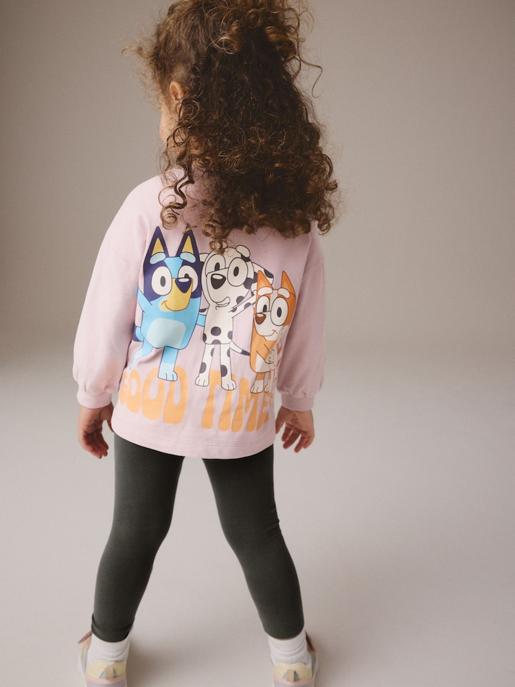 Pink Bluey Long Sleeve 100% Cotton T-Shirt and Leggings Set (3mths-7yrs) - Image 1 of 8