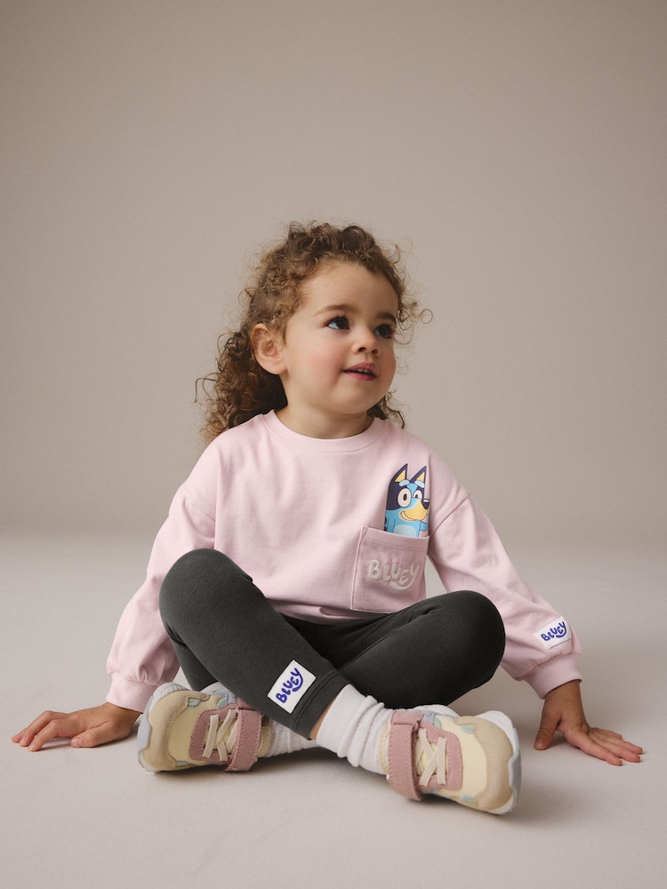 Pink Bluey Long Sleeve 100% Cotton T-Shirt and Leggings Set (3mths-7yrs) - Image 3 of 8