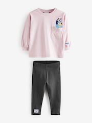 Pink Bluey Long Sleeve 100% Cotton T-Shirt and Leggings Set (3mths-7yrs) - Image 6 of 8