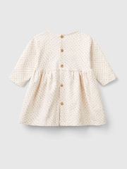 أبيض - فستان مرقط مزيّن بفيونكة من Benetton - Image 2 of 3