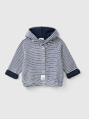 Benetton Blue Stripe Button Up Jacket - Image 1 of 3
