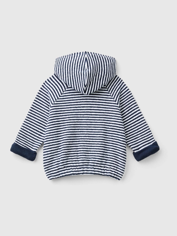 Benetton Blue Stripe Button Up Jacket - Image 2 of 3