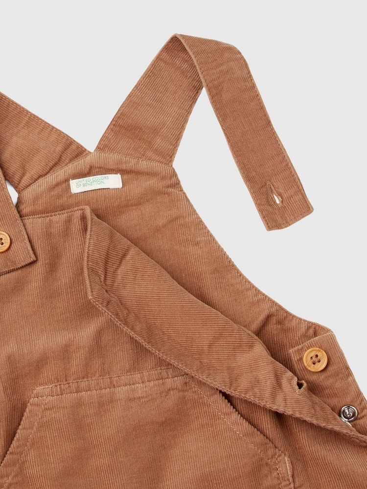 Benetton Brown Corduroy Dungaree - Image 3 of 3