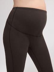 Chocolate Brown Maternity Sports Leggings - Image 6 of 10