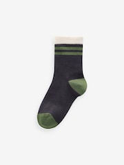 Earthy Tipped Stripes Print Rich Socks 5 Pack - Image 3 of 6
