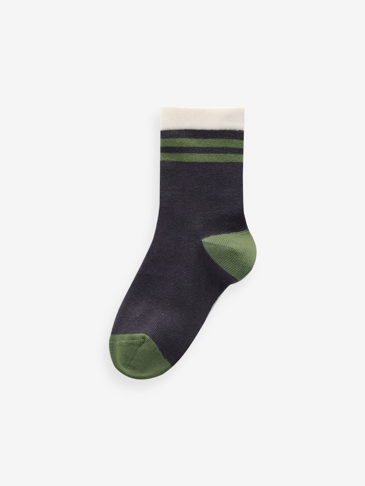 Earthy Tipped Stripes Print Rich Socks 5 Pack - Image 3 of 6