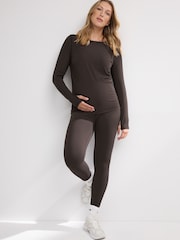 Chocolate Brown Maternity Sports Top - Image 2 of 6