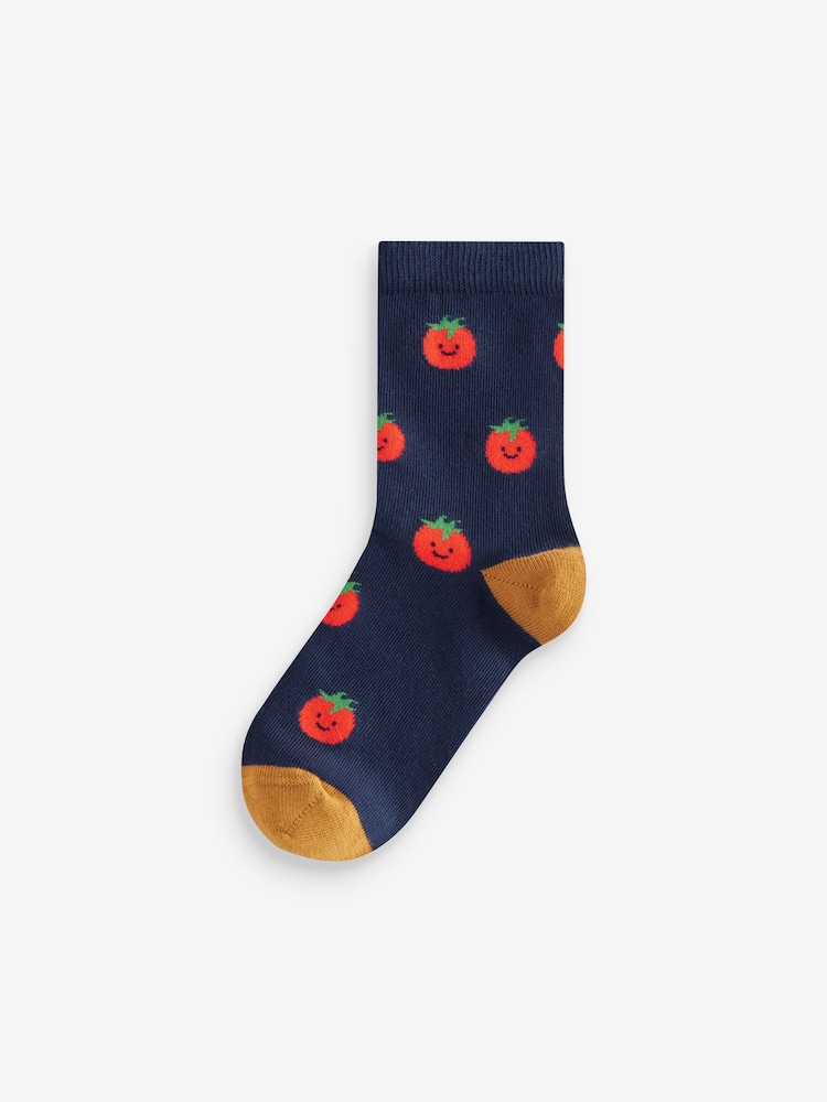 Fruit Vegetable Prints Print Rich Socks 5 Pack - Image 4 of 6