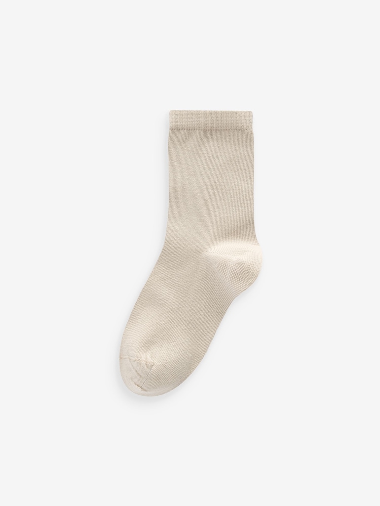 Blue/Neutral/Mineral Cotton Rich Plain Socks 7 Pack - Image 2 of 8