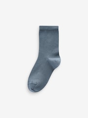 Blue/Neutral/Mineral Cotton Rich Plain Socks 7 Pack - Image 6 of 8