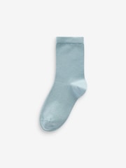 Blue/Neutral/Mineral Cotton Rich Plain Socks 7 Pack - Image 8 of 8