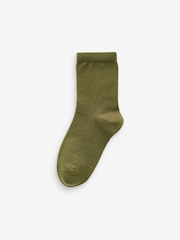Red/Orange/Yellow/Green/Blue Cotton Rich Plain Socks 7 Pack - Image 2 of 8