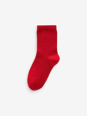 Red/Orange/Yellow/Green/Blue Cotton Rich Plain Socks 7 Pack - Image 3 of 8
