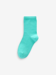 Red/Orange/Yellow/Green/Blue Cotton Rich Plain Socks 7 Pack - Image 4 of 8