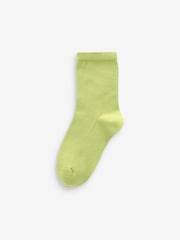 Red/Orange/Yellow/Green/Blue Cotton Rich Plain Socks 7 Pack - Image 5 of 8