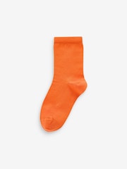 Red/Orange/Yellow/Green/Blue Cotton Rich Plain Socks 7 Pack - Image 6 of 8