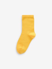 Red/Orange/Yellow/Green/Blue Cotton Rich Plain Socks 7 Pack - Image 7 of 8