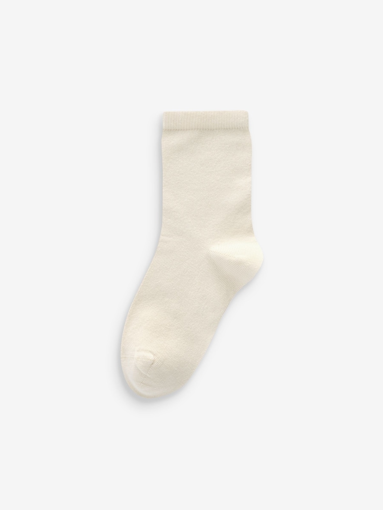 Red/Orange/Yellow/Green/Blue Cotton Rich Plain Socks 7 Pack - Image 8 of 8
