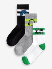 Gamer Headphone - Pack de 3 pares de calcetines de canalé con planta acolchada de alto contenido en algodón - Imagen 1 de 4